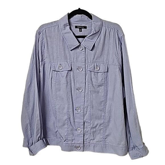 Relativity Button Down Linen Blend Top Shacket Womens Plus Size 3X NWT - Picture 1 of 11